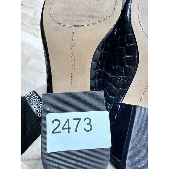 Vince Camuto Adealia Women's Croc Patent Leather Black Loafer Sz 8.5 - Picture 8 of 8